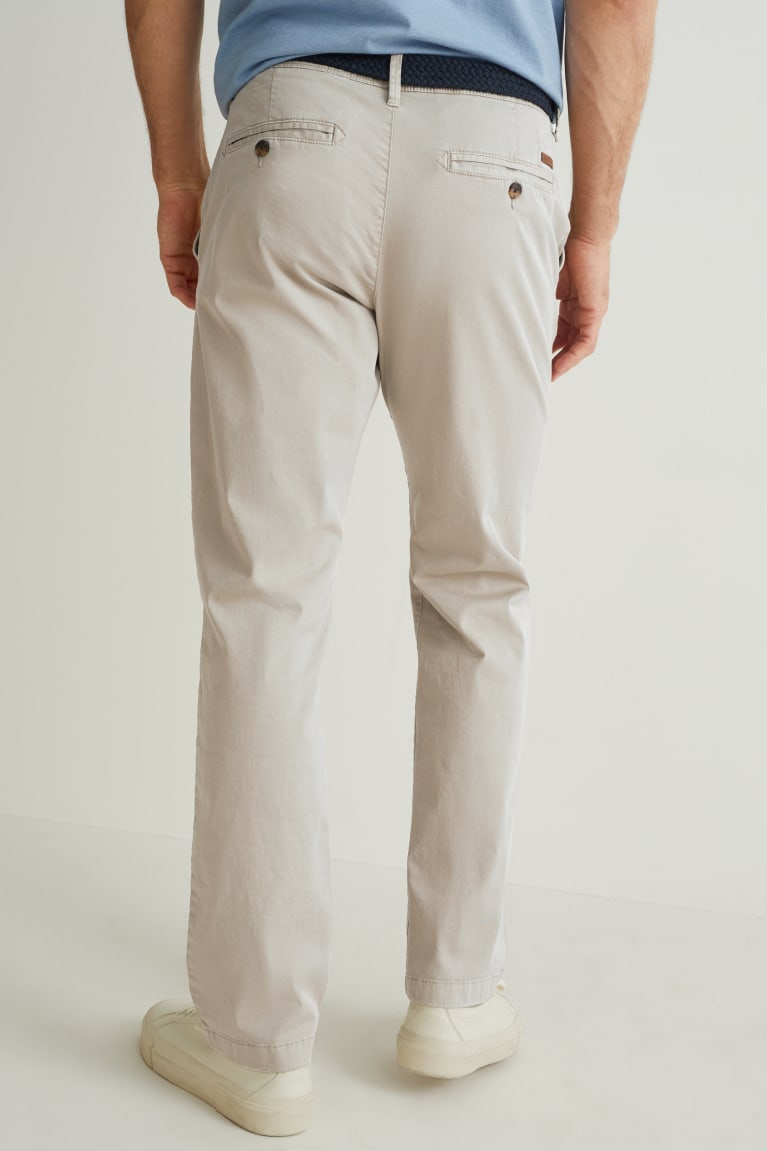 Pantalones C&A Chinos With Belt Regular Fit Gris Marrones | PJEFUW-471