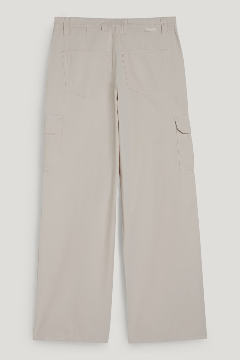 Pantalones C&A Clockhouse Cargo High Cintura Relaxed Fit Beige Claro | CGYWNX-139