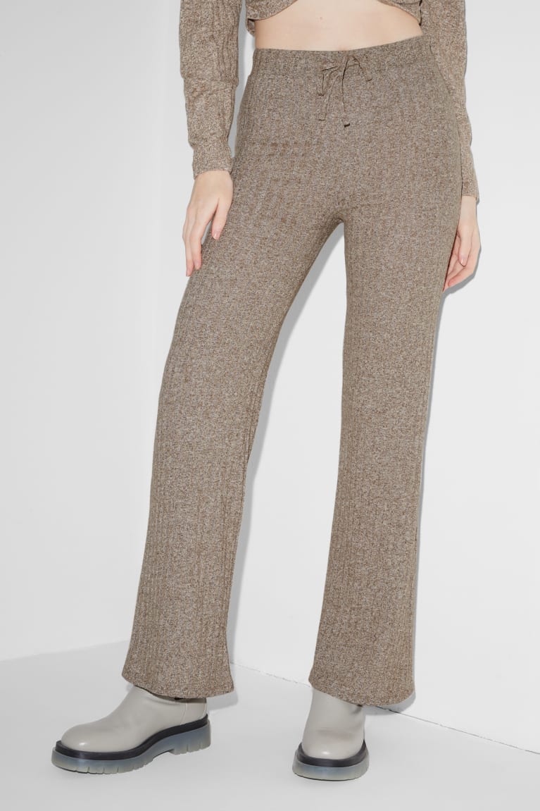 Pantalones C&A Clockhouse Knit Marrones | OKDRYA-457