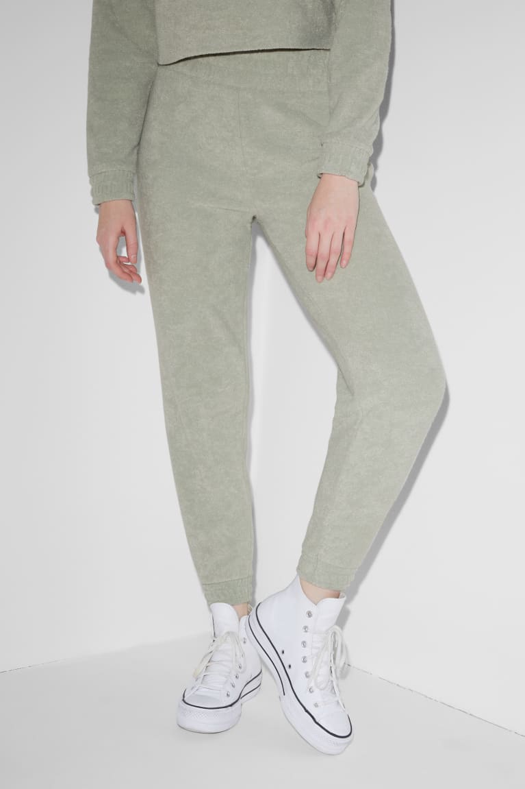 Pantalones C&A Clockhouse Terry Cloth Joggers Verde Menta Verde | BMZNRV-379