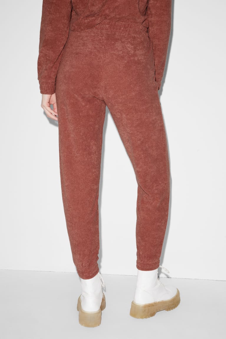 Pantalones C&A Clockhouse Terry Cloth Joggers Terracotta | IQPEVY-516