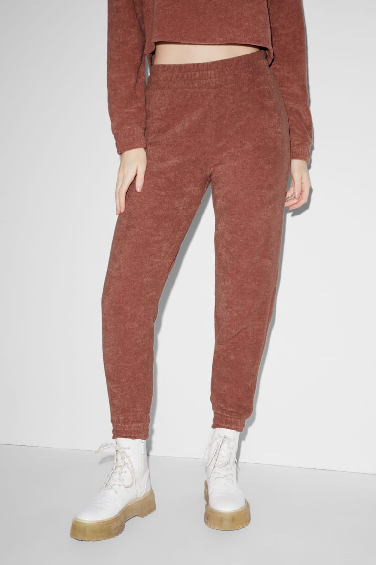 Pantalones C&A Clockhouse Terry Cloth Joggers Terracotta | IQPEVY-516