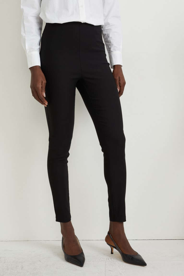 Pantalones C&A Cloth High Cintura Regular Fit With Lenzing™ Ecovero™ Negras | FONBEX-360