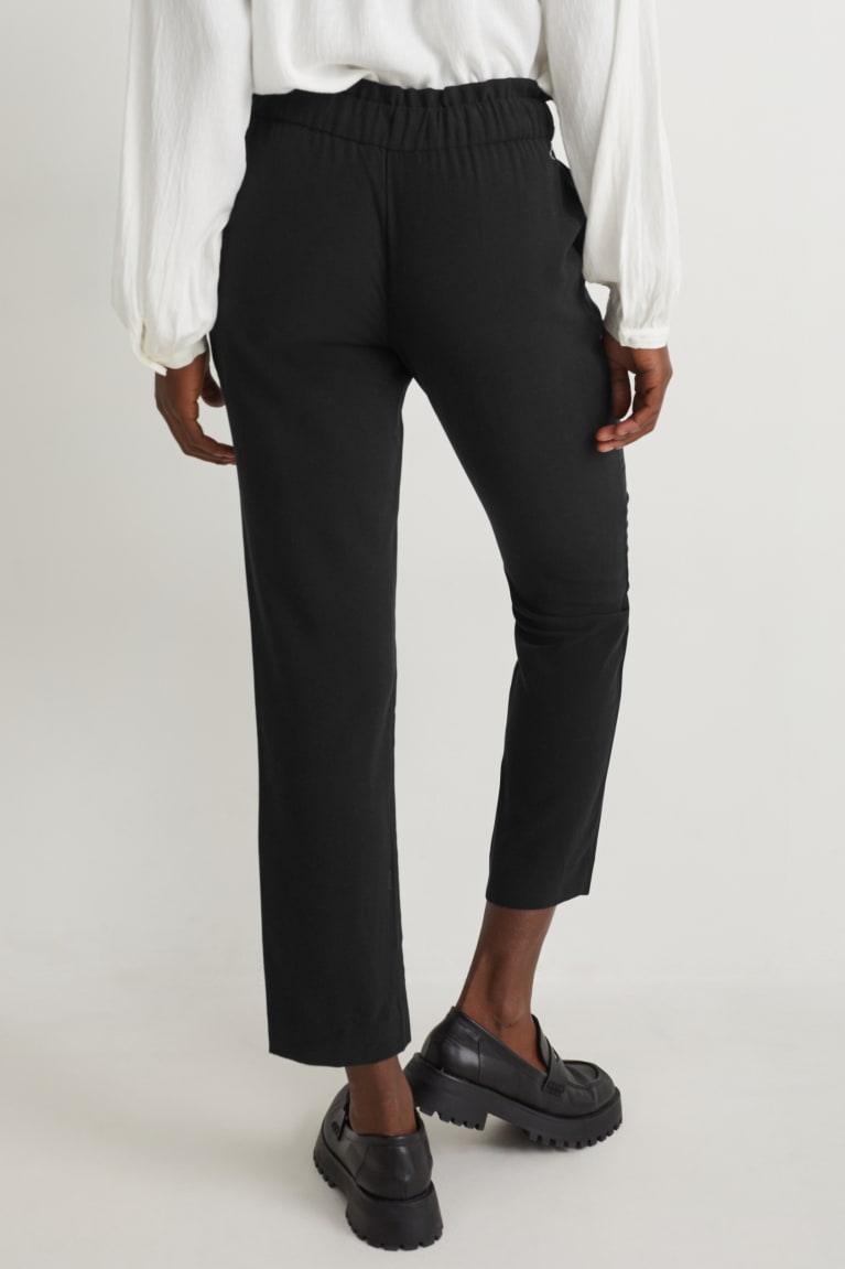 Pantalones C&A Cloth High Cintura Regular Fit With Lenzing™ Ecovero™ Negras | RXHYPW-465