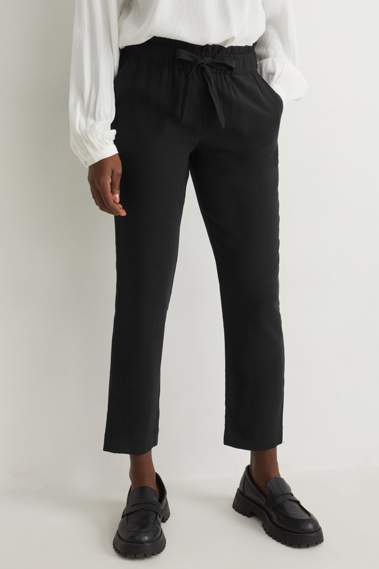 Pantalones C&A Cloth High Cintura Regular Fit With Lenzing™ Ecovero™ Negras | RXHYPW-465