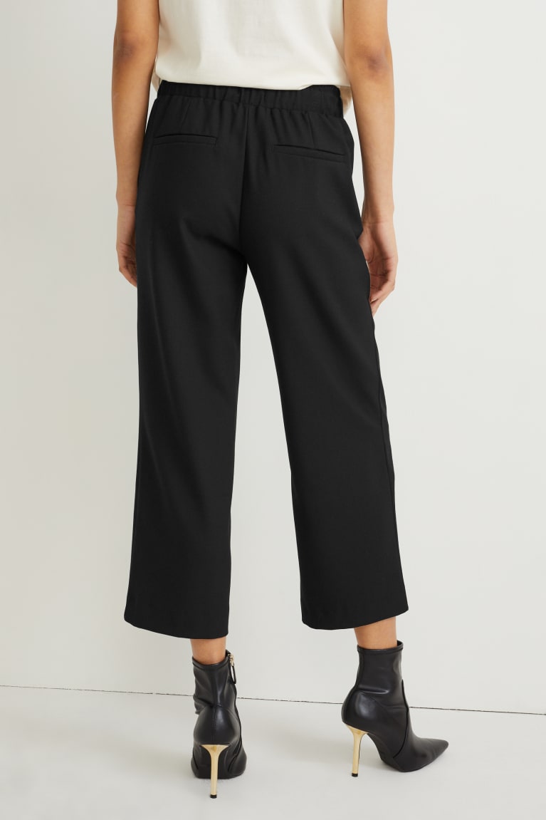 Pantalones C&A Cloth Mid-rise Cintura Anchos Leg Negras | ENBAJV-740