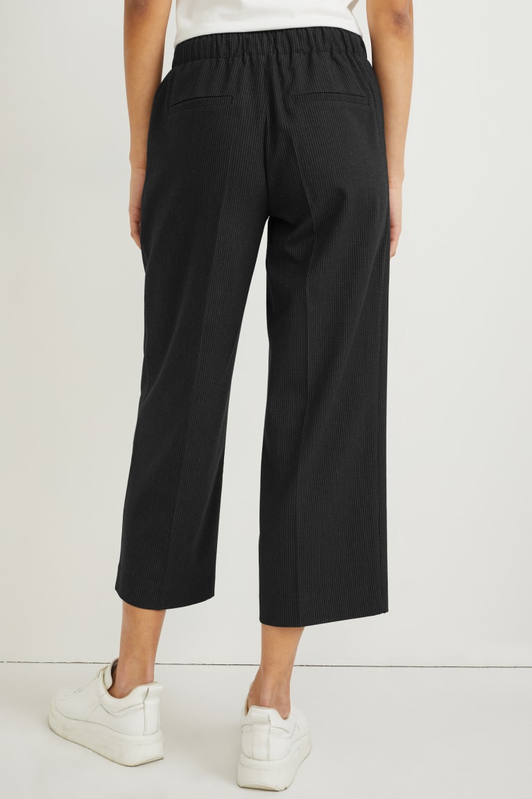 Pantalones C&A Cloth Mid-rise Cintura Anchos Leg A Rayas Azules Oscuro | GORAZX-071