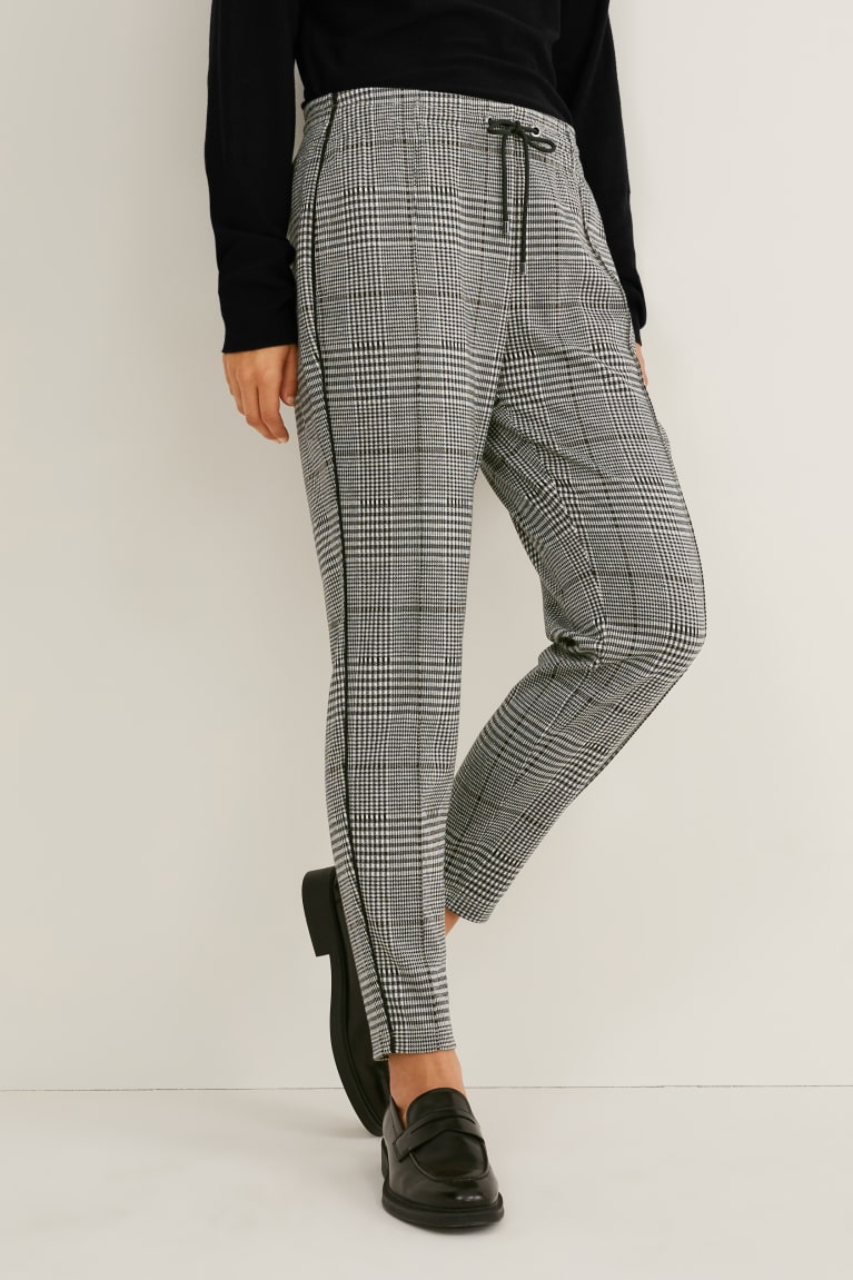 Pantalones C&A Cloth Mid-rise Cintura Check Gris Negras | EAZMFY-726