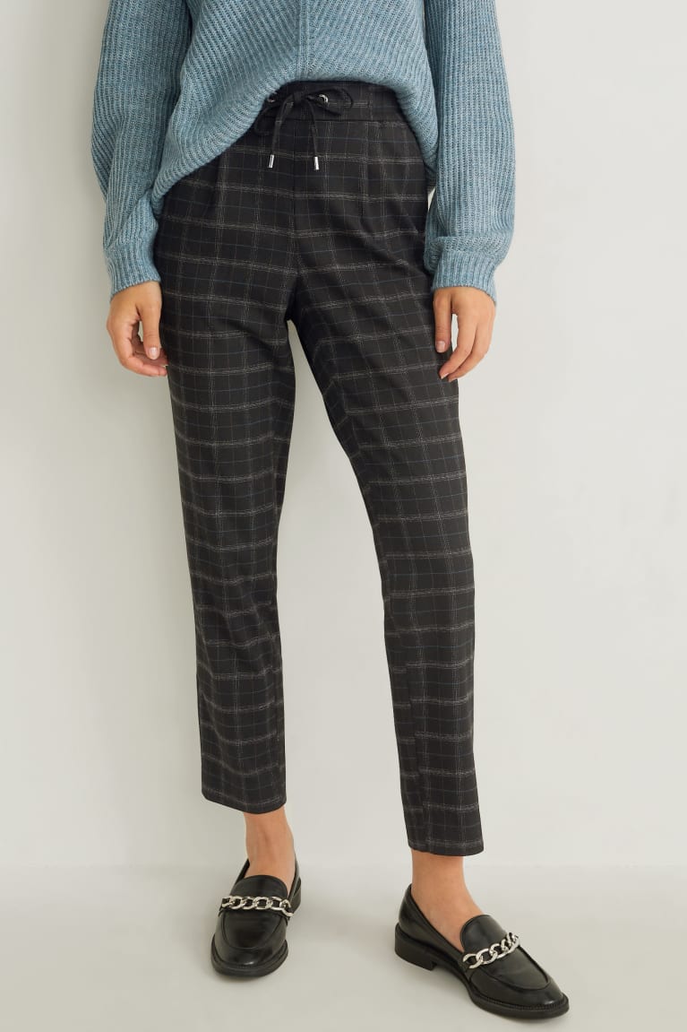 Pantalones C&A Cloth Mid-rise Cintura Check Negras | ZATILK-650