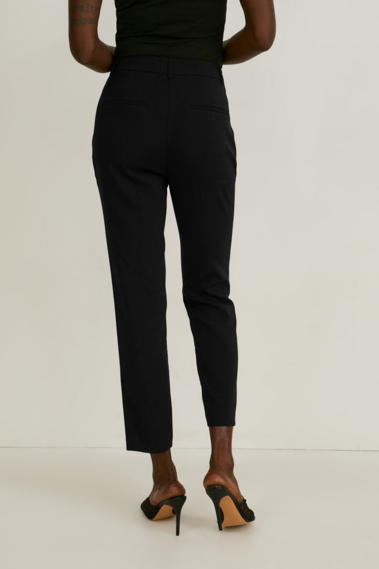 Pantalones C&A Cloth Mid-rise Cintura Slim FiRecycled Negras | GFEKYH-531