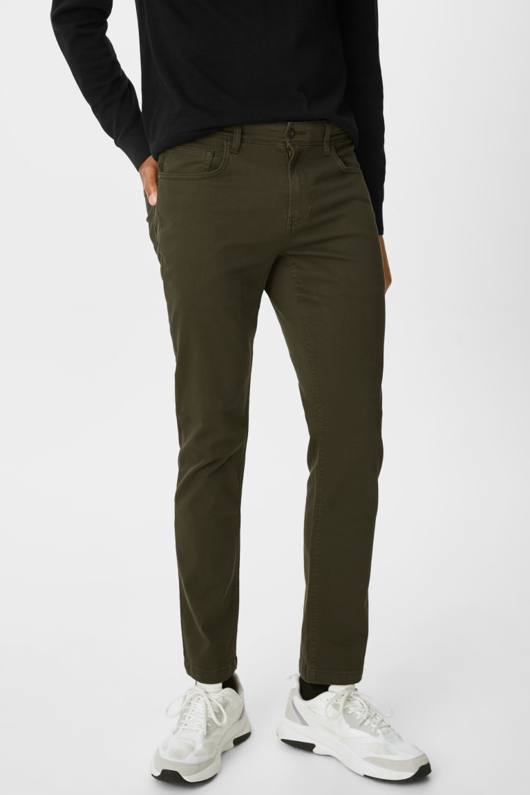 Pantalones C&A Cloth Slim Fit Recycled Verde Oscuro | URTKZX-795