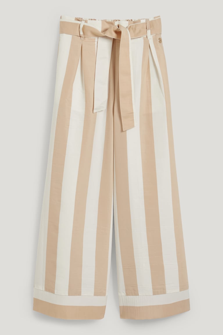 Pantalones C&A Cloth With Lenzing™ Ecovero™ A Rayas Beige | YBQZTP-792