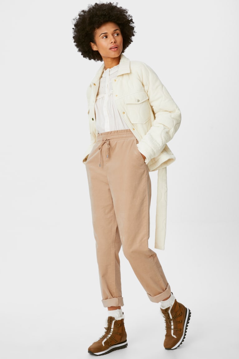 Pantalones C&A Corduroy Relaxed Fit Beige | YLMUVN-539