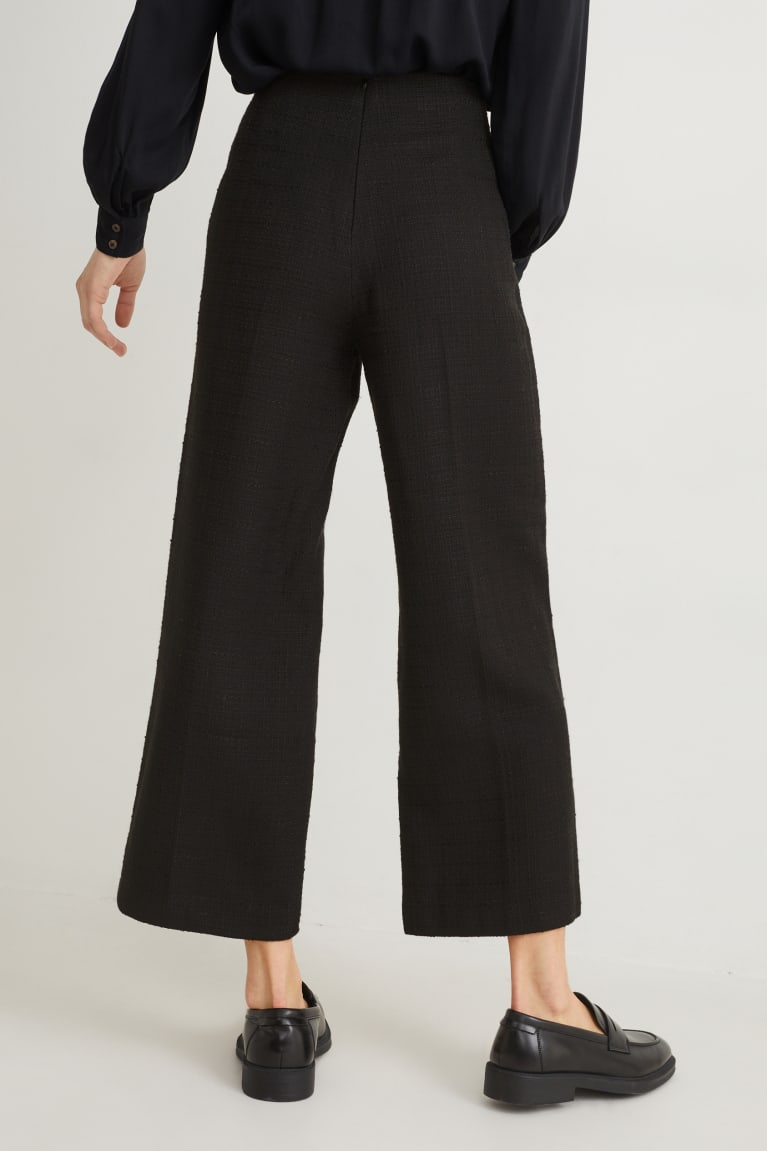 Pantalones C&A Culottes High Cintura With Recycled Polyester Negras | XIRCAP-469