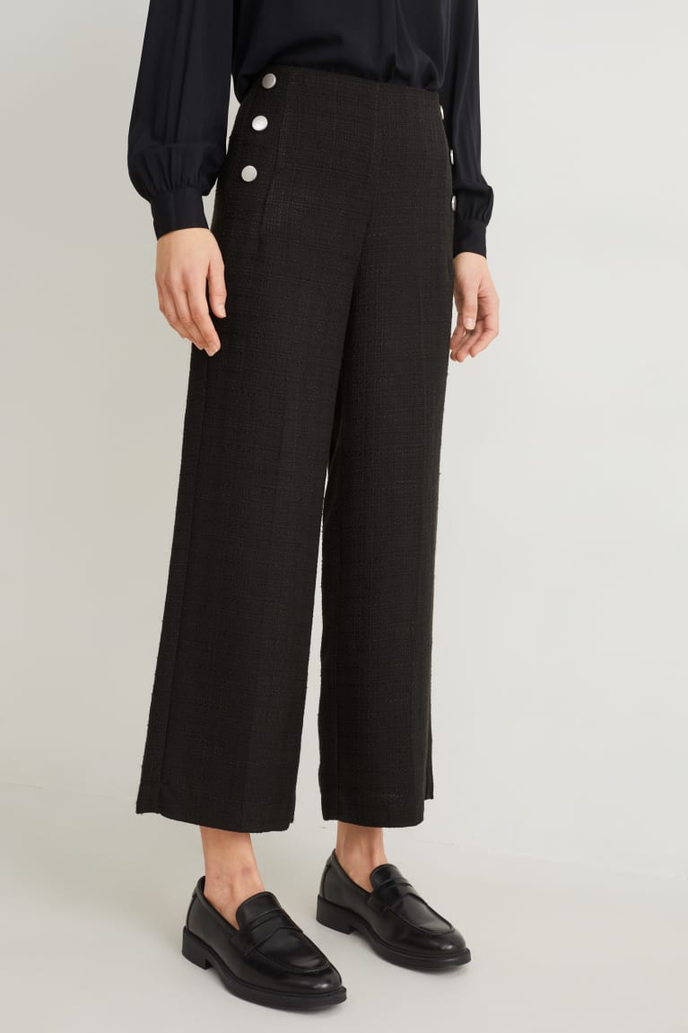 Pantalones C&A Culottes High Cintura With Recycled Polyester Negras | XIRCAP-469