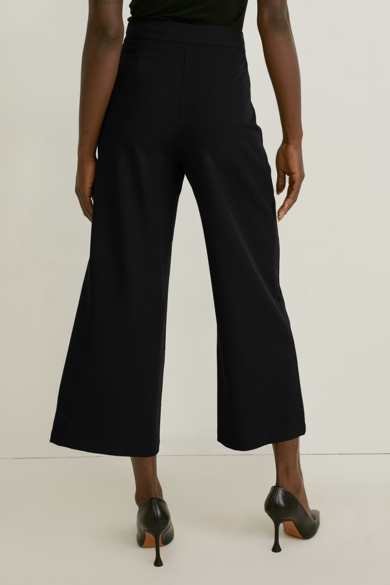 Pantalones C&A Culottes Mid-rise Cintura Recycled Negras | MRIPSL-874