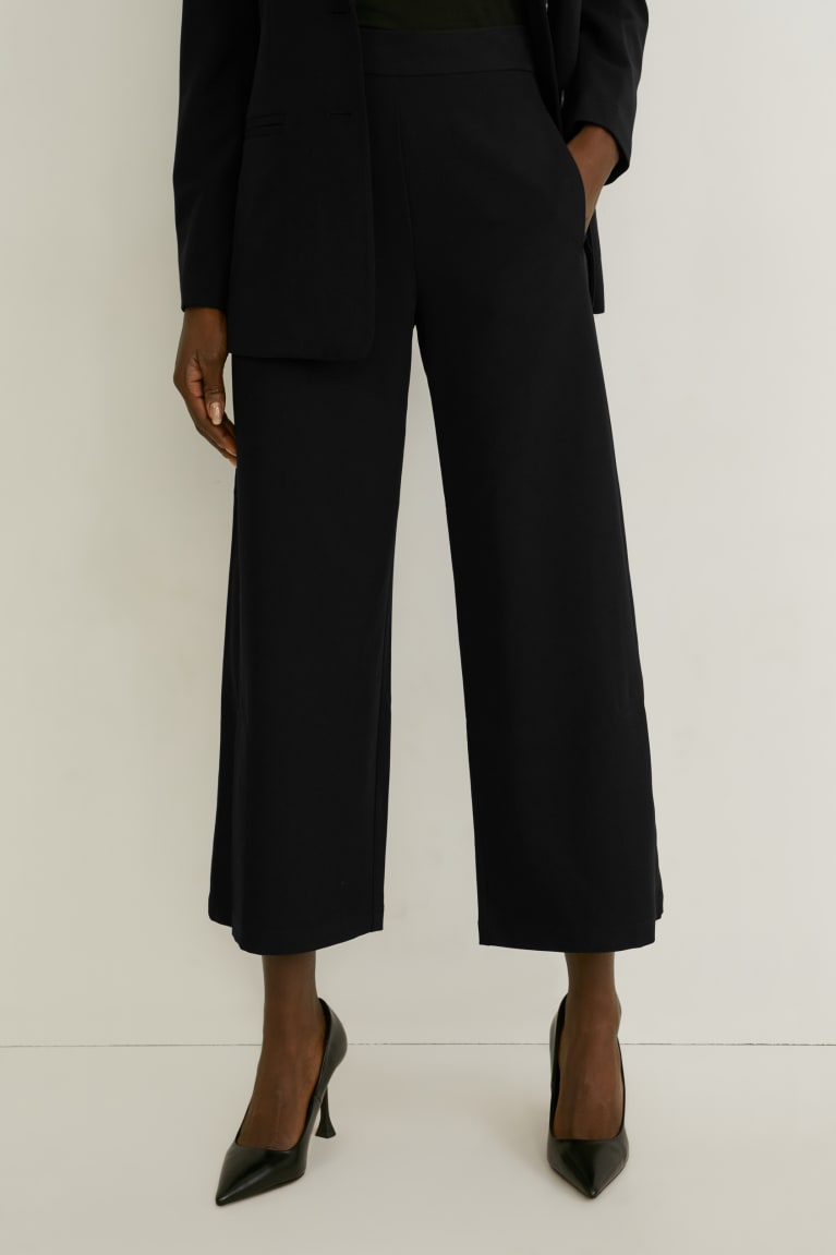 Pantalones C&A Culottes Mid-rise Cintura Recycled Negras | MRIPSL-874