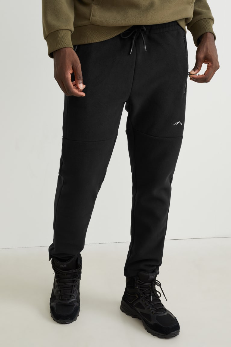 Pantalones C&A Fleece Joggers Thermolite® Ecomade Recycled Negras | HBCPMV-283