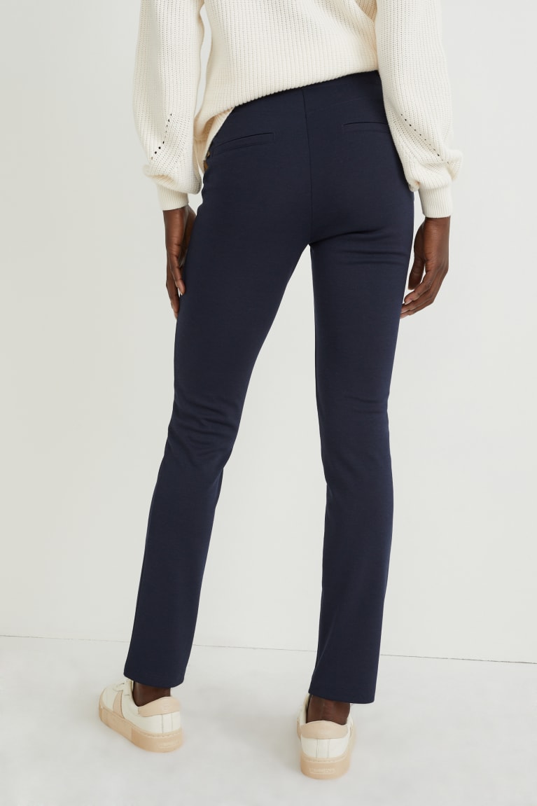 Pantalones C&A Jersey Directo Fit With Recycled Polyester Azules Oscuro | PFXGUO-629