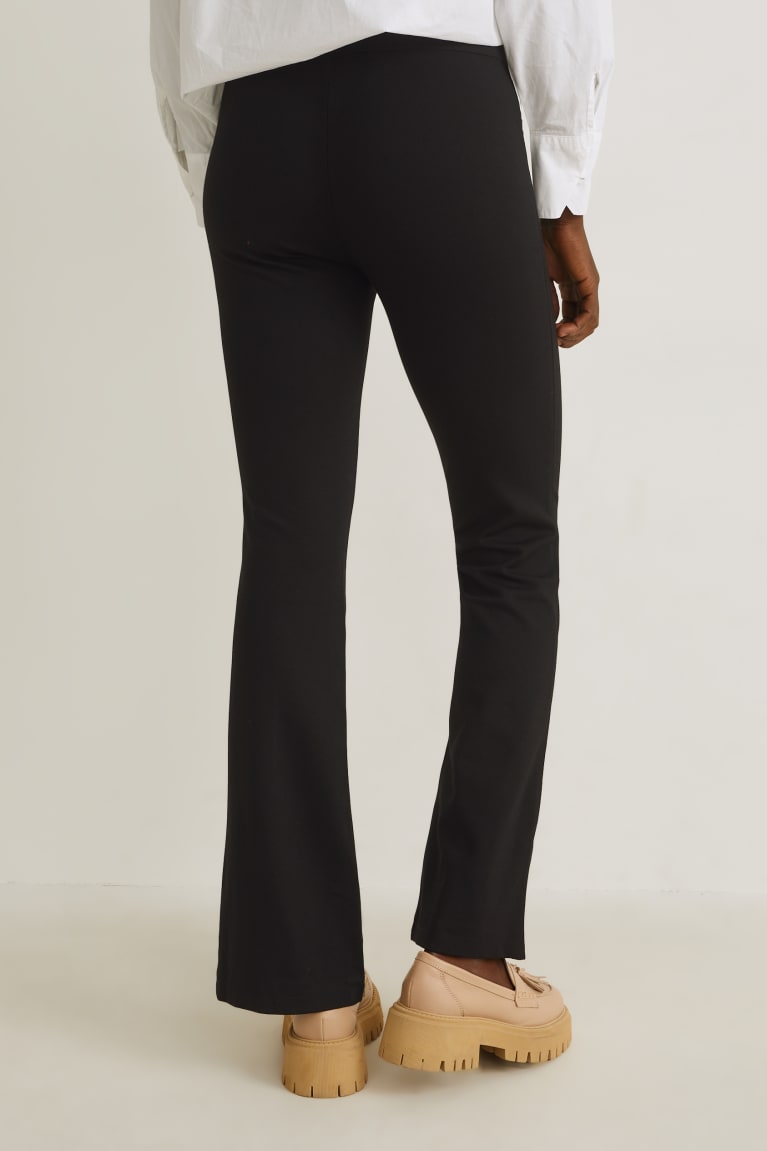 Pantalones C&A Jersey Flared Negras | PYXIQN-403