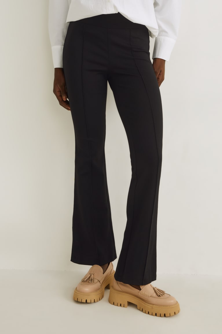 Pantalones C&A Jersey Flared Negras | PYXIQN-403