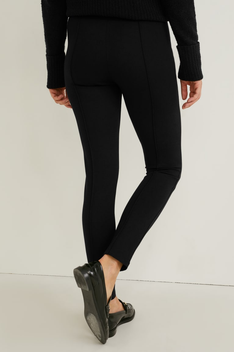 Pantalones C&A Jersey Slim Fit With Lenzing™ Ecovero™ Negras | IUFOWL-065