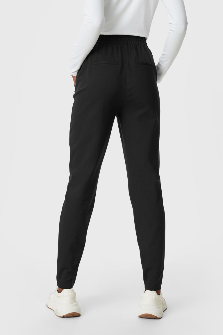 Pantalones C&A Jersey Tapered Fit Negras | BRPZQF-713