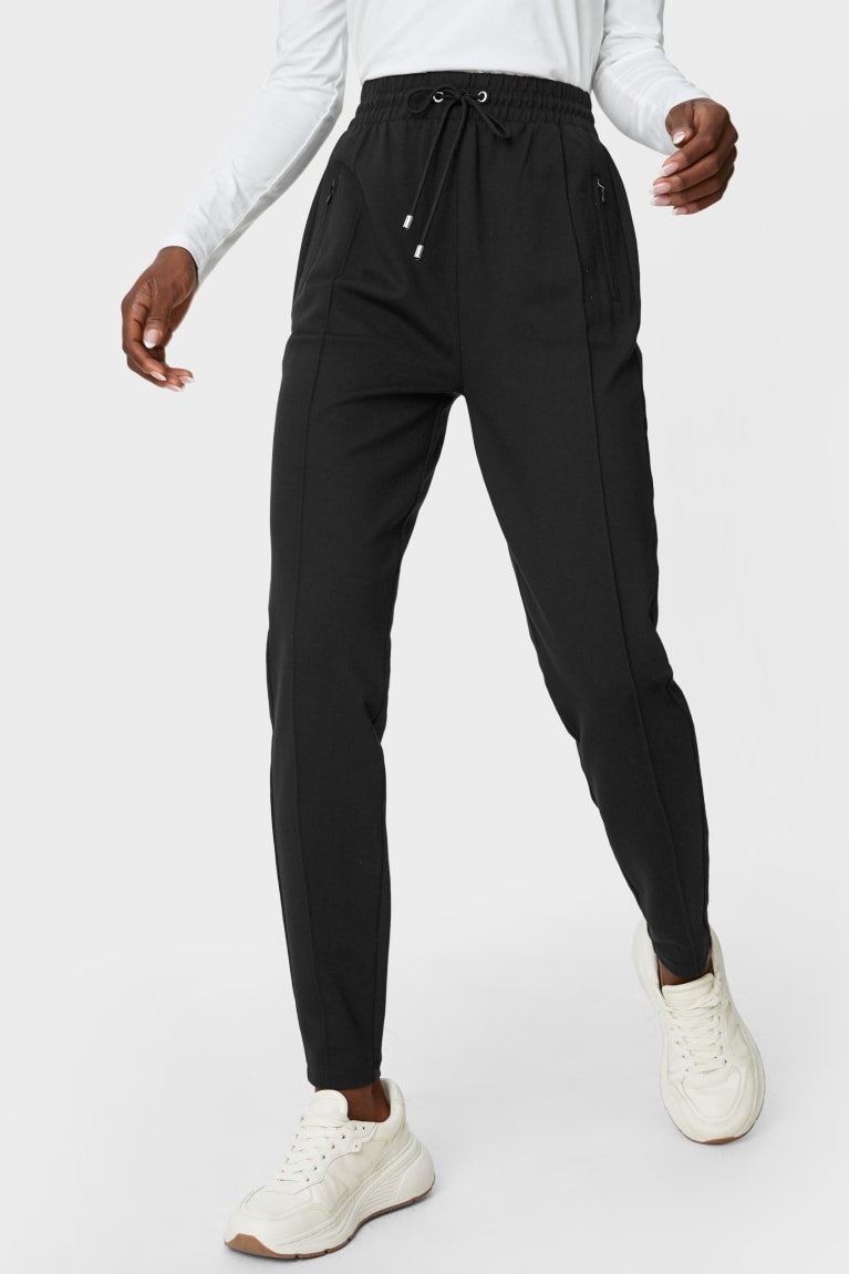 Pantalones C&A Jersey Tapered Fit Negras | BRPZQF-713