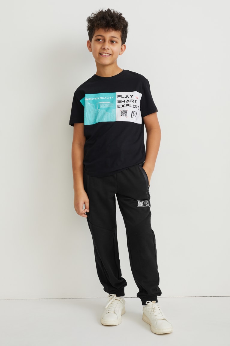 Pantalones C&A Joggers Augmented Reality Motif Negras | PWJTQR-759