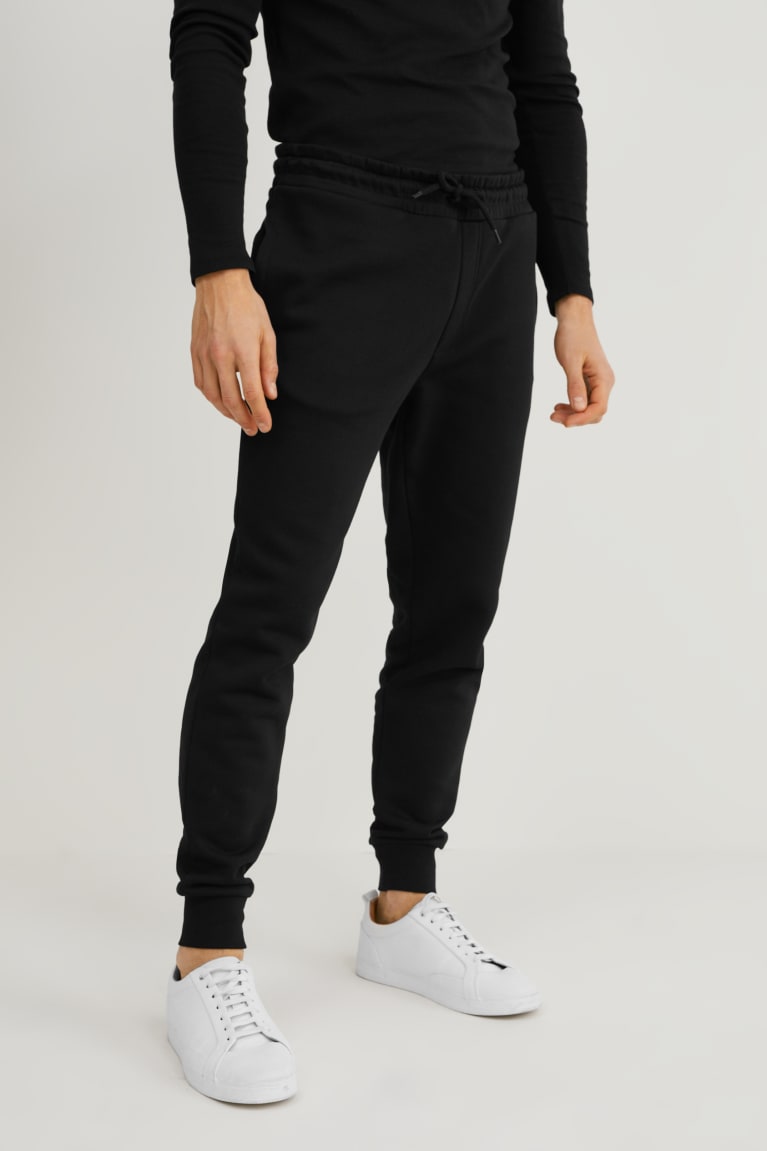 Pantalones C&A Joggers Organic Algodon Negras | GPKACO-149