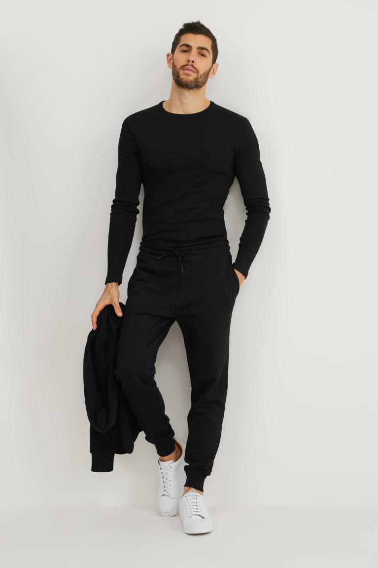 Pantalones C&A Joggers Organic Algodon Negras | GPKACO-149