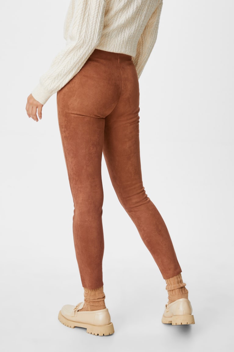 Pantalones C&A Leggings Faux Gamuza Havanna | VHLISA-561