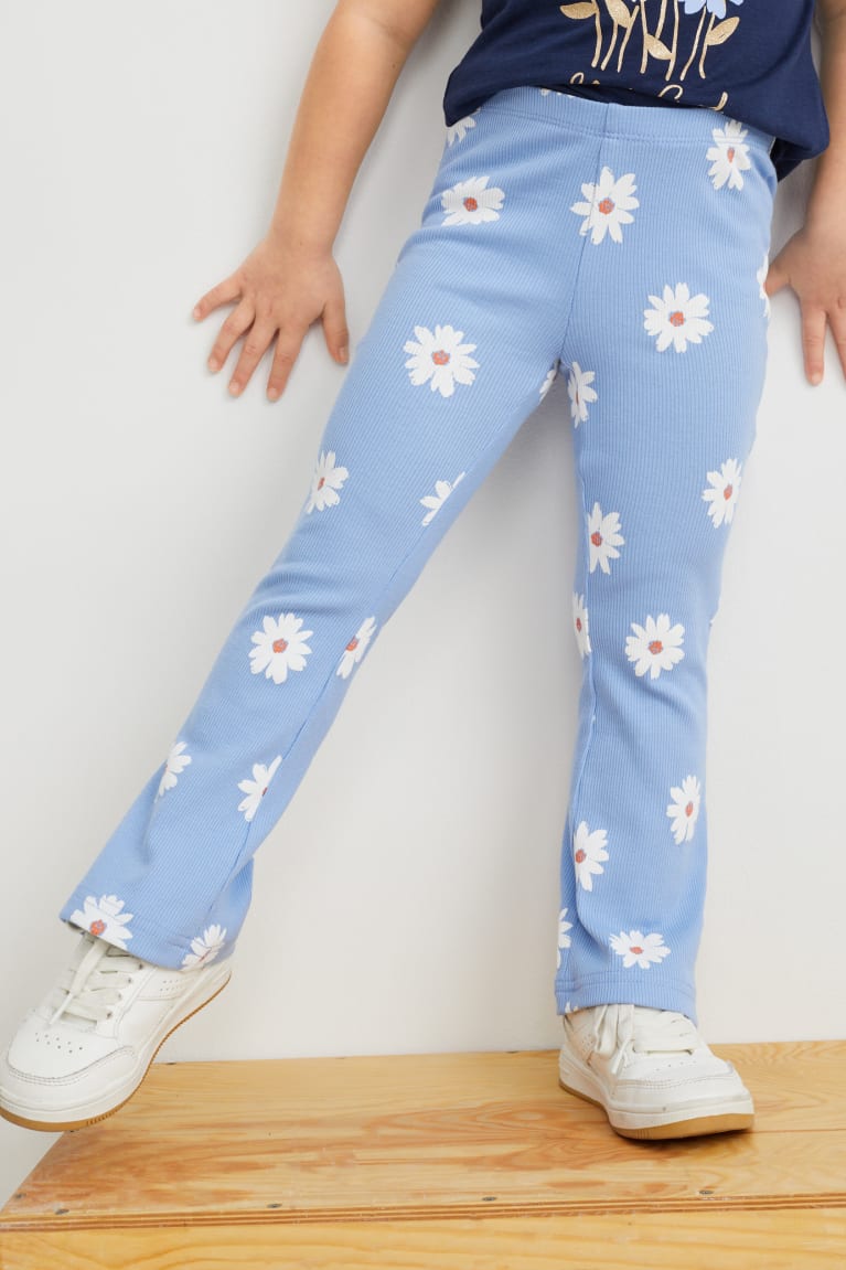 Pantalones C&A Leggings Floral Azules | YNQJIG-498