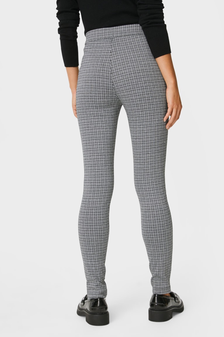 Pantalones C&A Leggings Recycled Check Blancas | LDTXHP-352