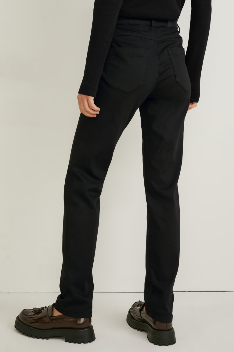 Pantalones C&A Mid-rise Cintura Slim Fit Negras | DMTRYW-640