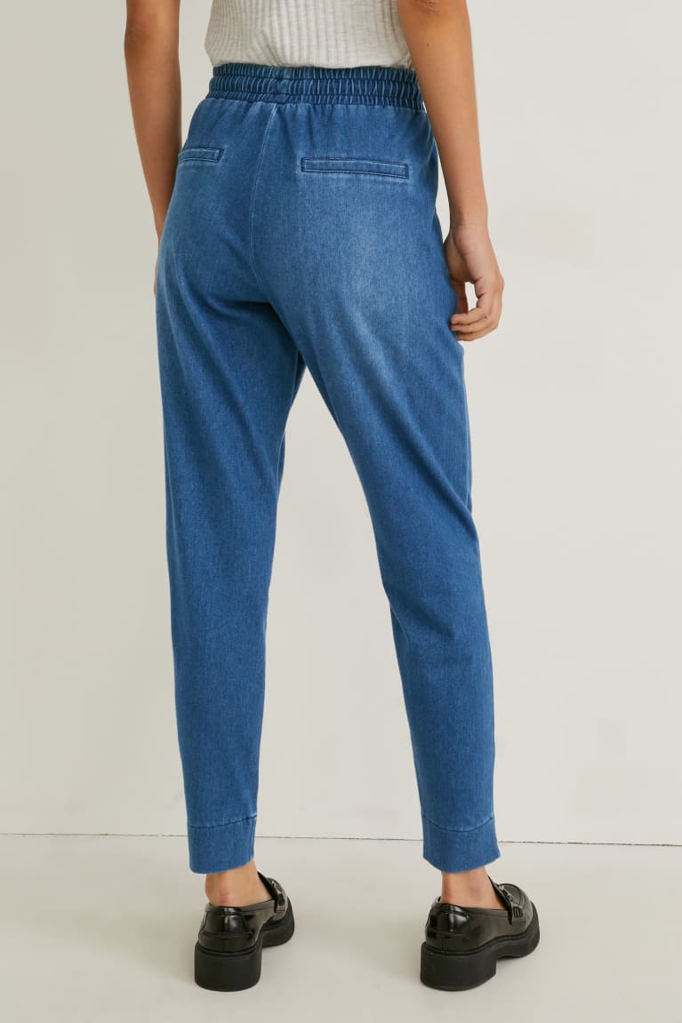 Pantalones C&A Mid-rise Cintura Tapered Fit Azules | ZCAYXW-398