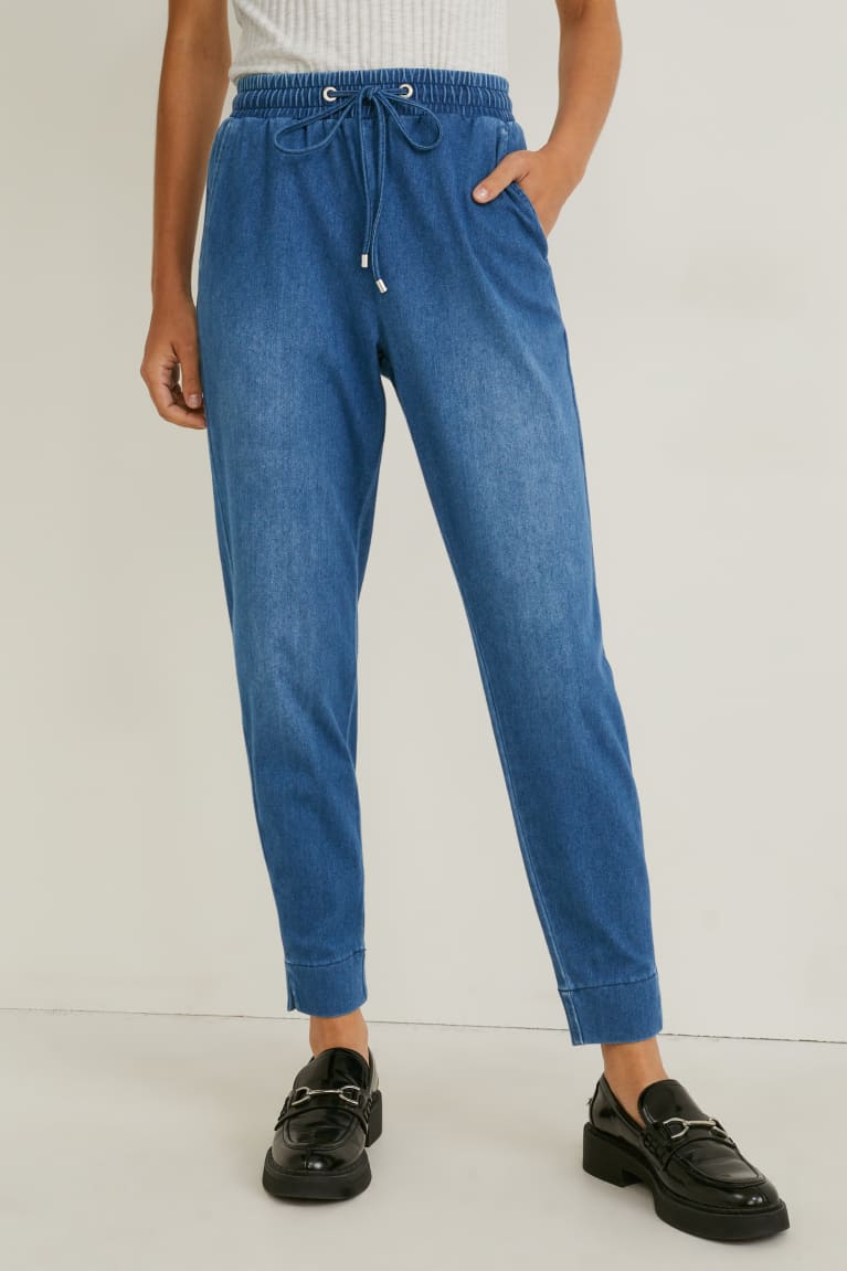 Pantalones C&A Mid-rise Cintura Tapered Fit Azules | ZCAYXW-398