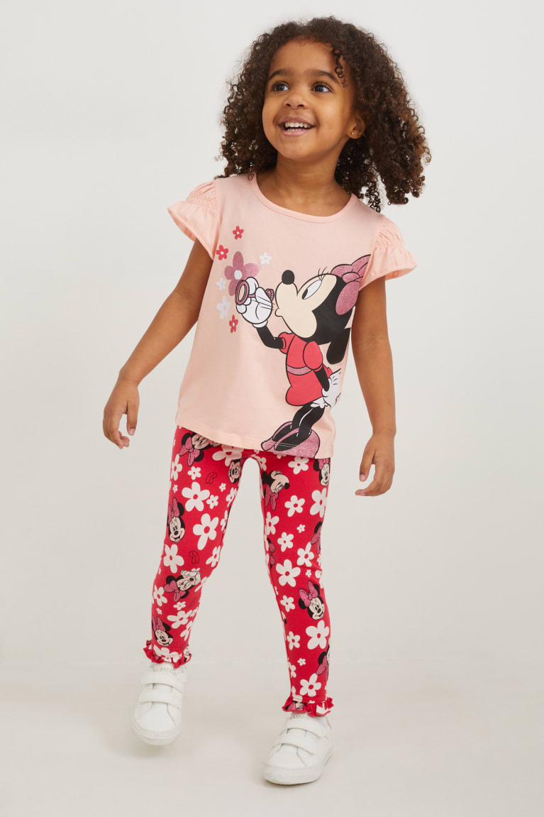 Pantalones C&A Minnie Mouse Leggings Floral Rosas | UJLRKA-976