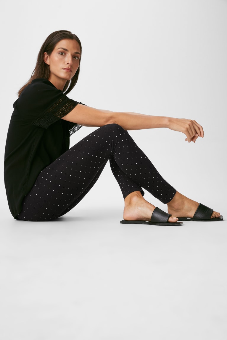 Pantalones C&A Multipack Of 2 Basic Leggings Organic Algodon Negras | GBSVXU-329