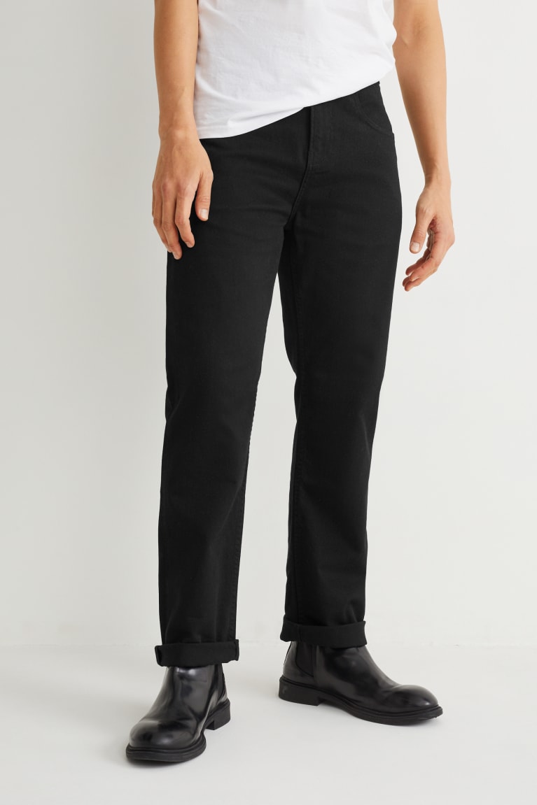 Pantalones C&A Regular Fit Negras | RCAWNH-752