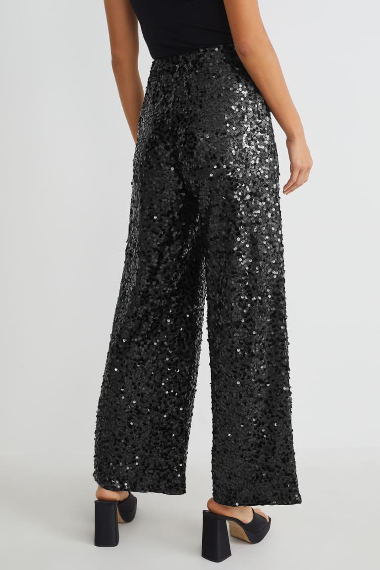 Pantalones C&A Sequin Negras | WCRHUK-510