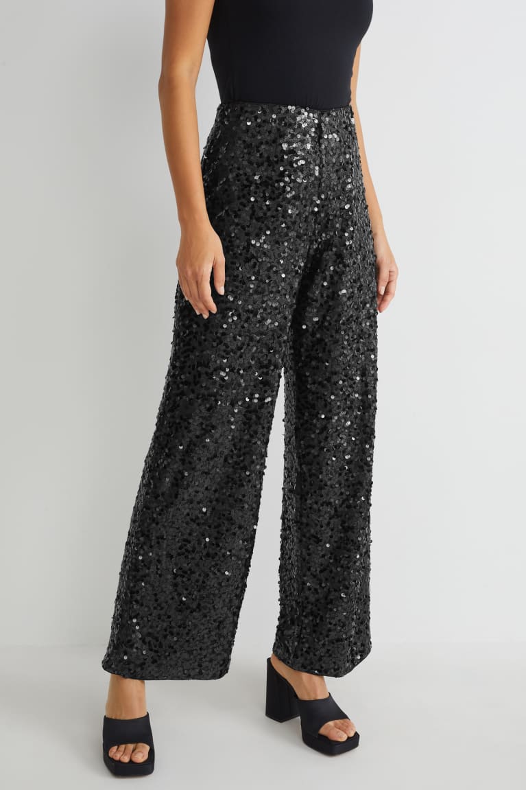 Pantalones C&A Sequin Negras | WCRHUK-510