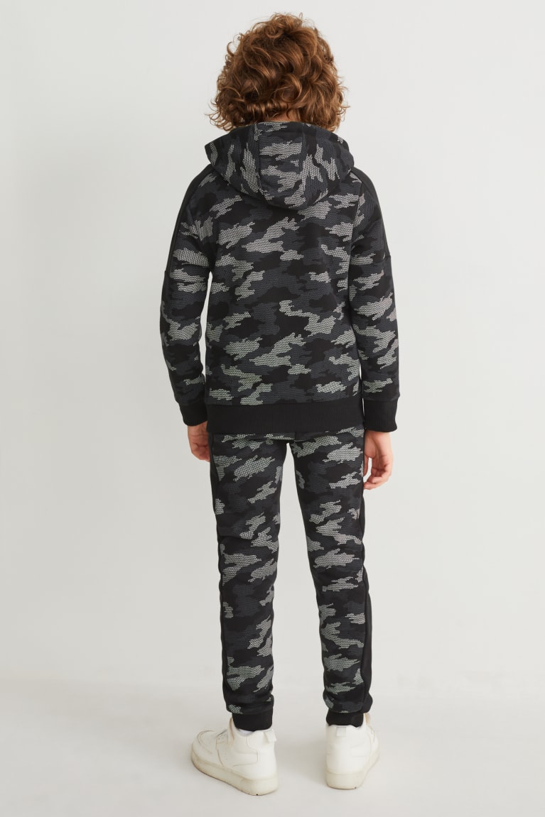 Pantalones C&A Set Zip-through With Hood And Joggers 2 Piece Camouflage | POUJHY-841