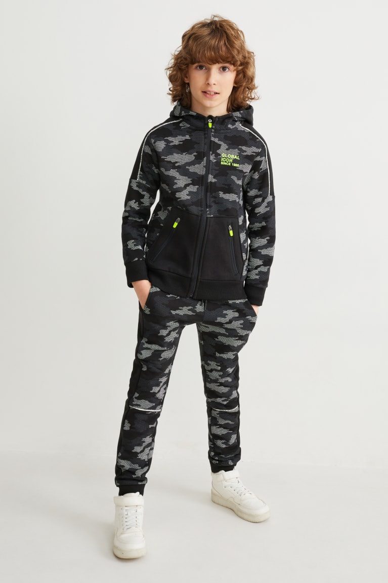 Pantalones C&A Set Zip-through With Hood And Joggers 2 Piece Camouflage | POUJHY-841