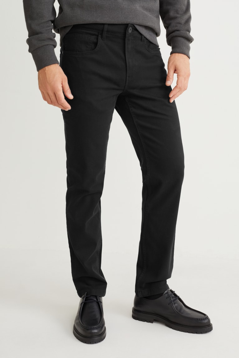 Pantalones C&A Slim Fit Flex Negras | CJRAHP-489