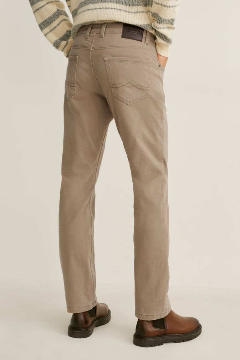 Pantalones C&A Thermal Regular Fit Lycra® Beige | NURLIV-204