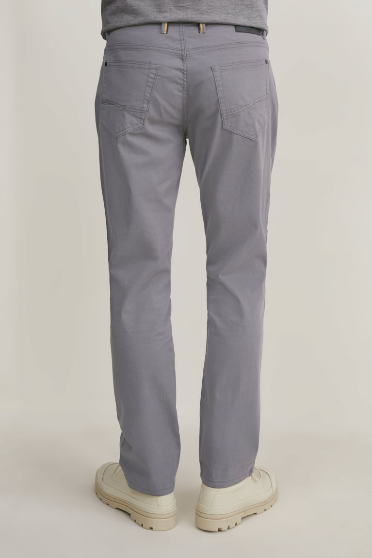 Pantalones C&A With Belt Regular Fit Lycra® Gris | THZSLB-845