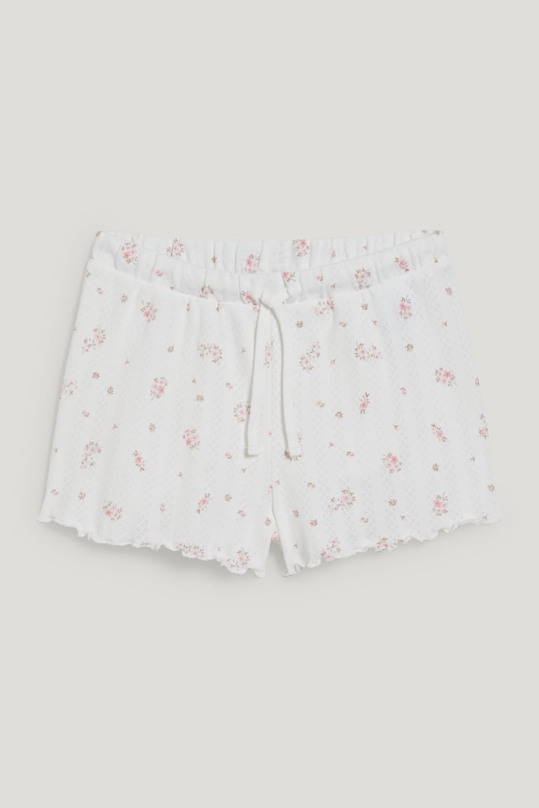 Ropa De Dormir C&A Clockhouse Pyjama Floral Blancas | ZXPOAQ-897