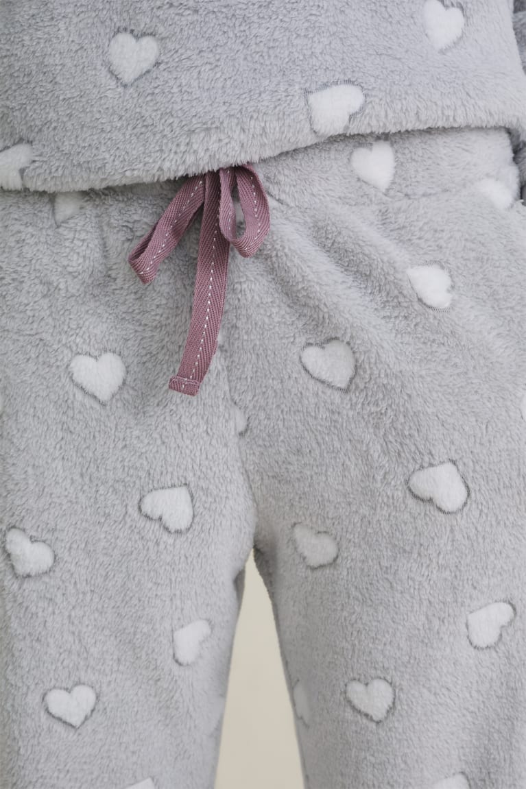 Ropa De Dormir C&A Fleece Pyjama Bottoms Patterned Gris Claro | LCXBHJ-526