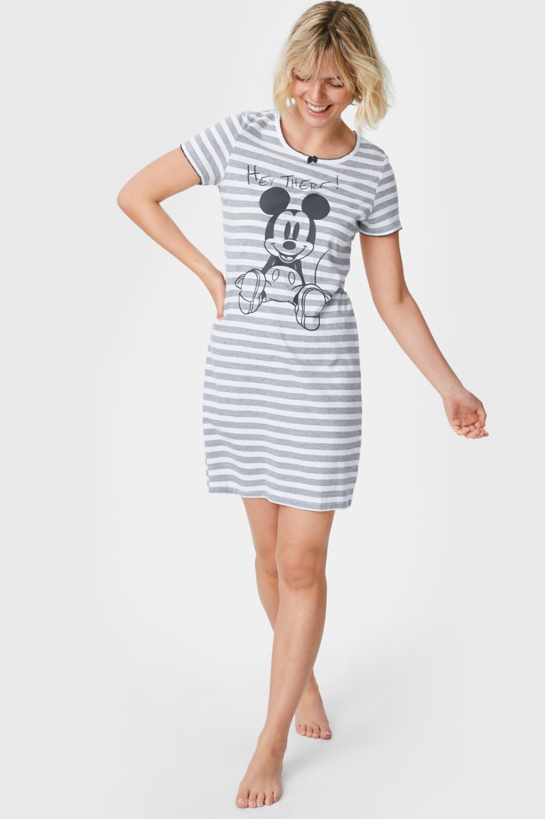 Ropa De Dormir C&A NightStriped Mickey Mouse Gris | WREUPS-806